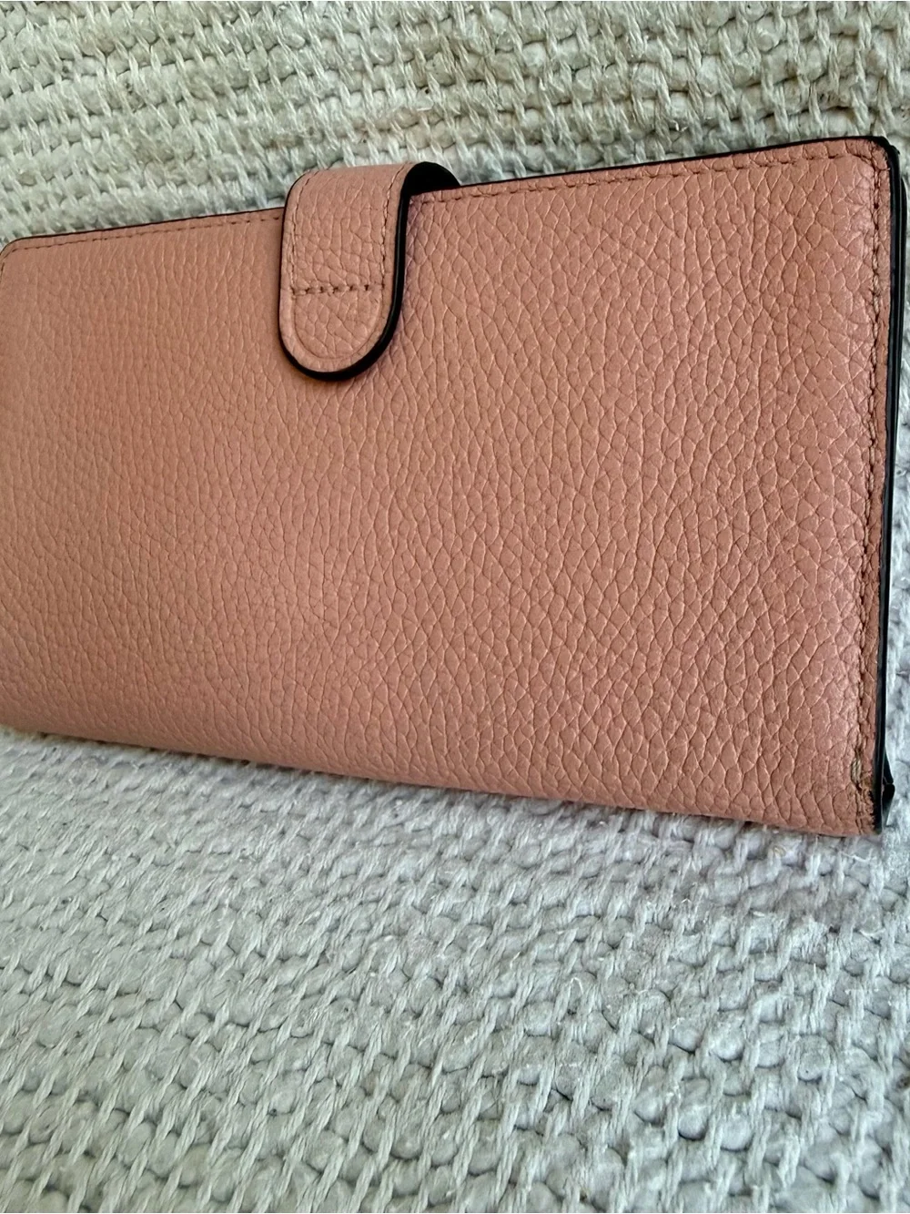 Coach Peony Pink Pebble Leather Phone Wristlet Wallet 13943 SV/PY